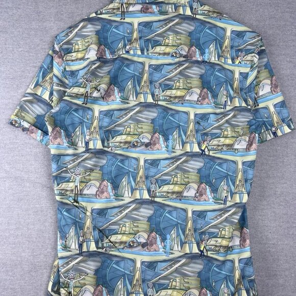 RSVLTS Rick and Morty Short Sleeve Button Up Shirt Mens M Cartoon - Picture 3 of 7